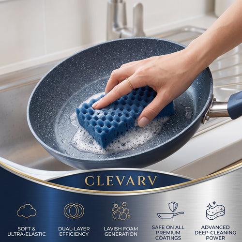 CLEVARY® Premium Non-Scratch Scrub Sponge Advanced Multi-Surface Cleaning Sponge for Kitchen & Home