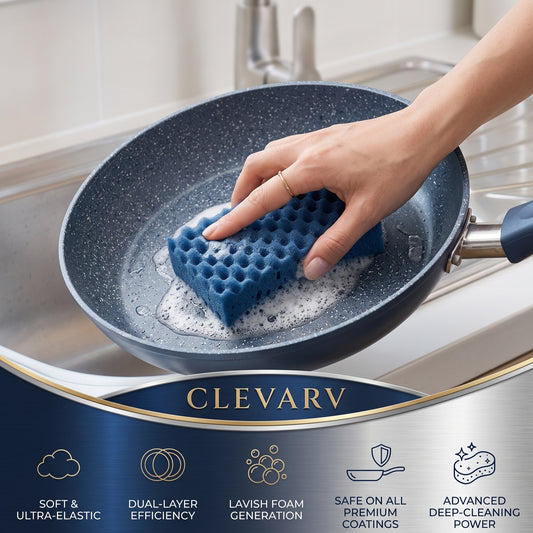 CLEVARY® Premium Non-Scratch Scrub Sponge Advanced Multi-Surface Cleaning Sponge for Kitchen & Home