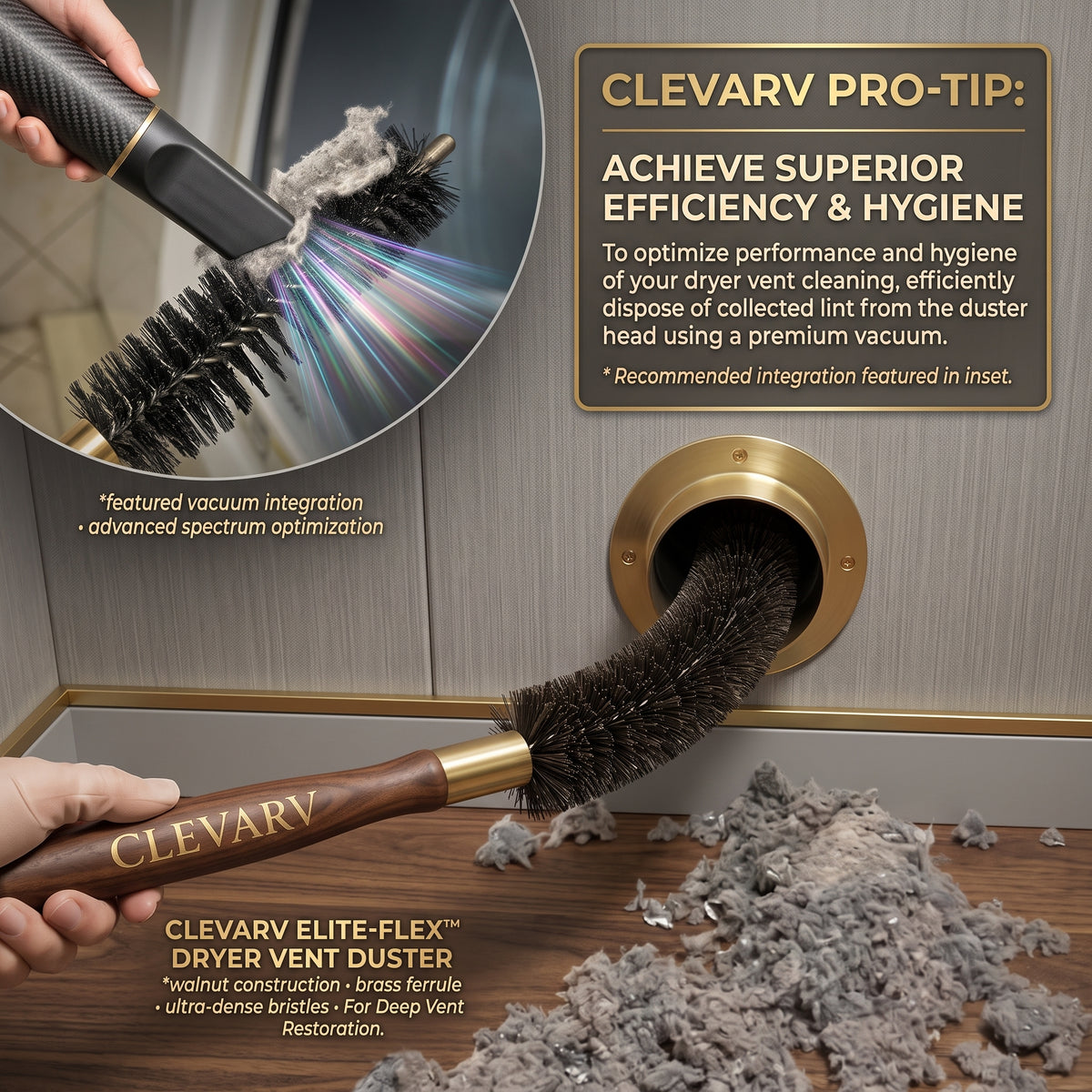 CLEVARY® Premium Stainless Steel Scrubber Kit Heavy-Duty Kitchen Cleaning Brush with Replaceable Scrub Heads