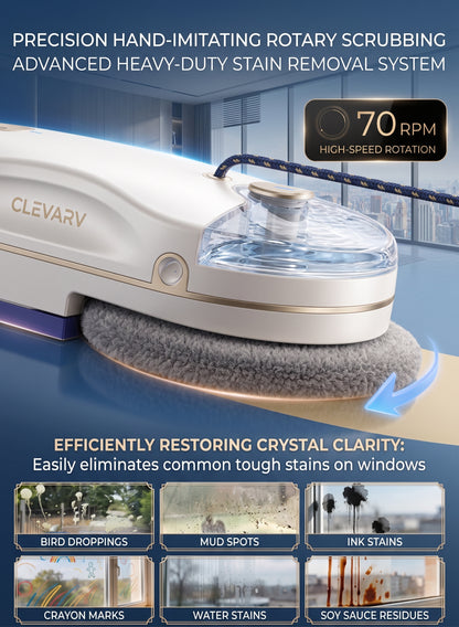CLEVARY® Smart Window Cleaning Robot Dual-Stage Automatic Glass Cleaner With Intelligent Navigation System